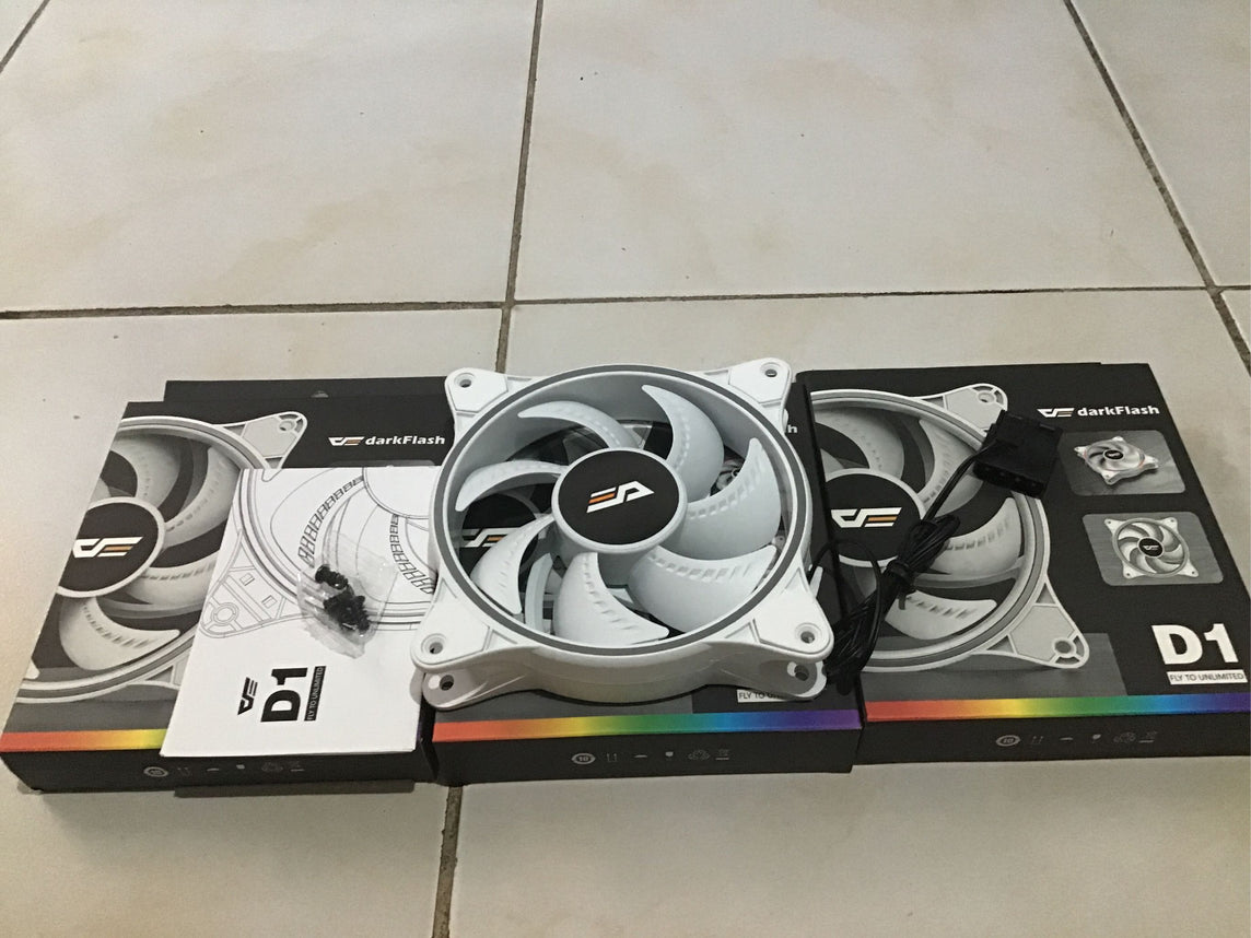 DARKFLASH D1 RAINBOW RGB CASE FAN WHITE 120MM SINGLE FAN