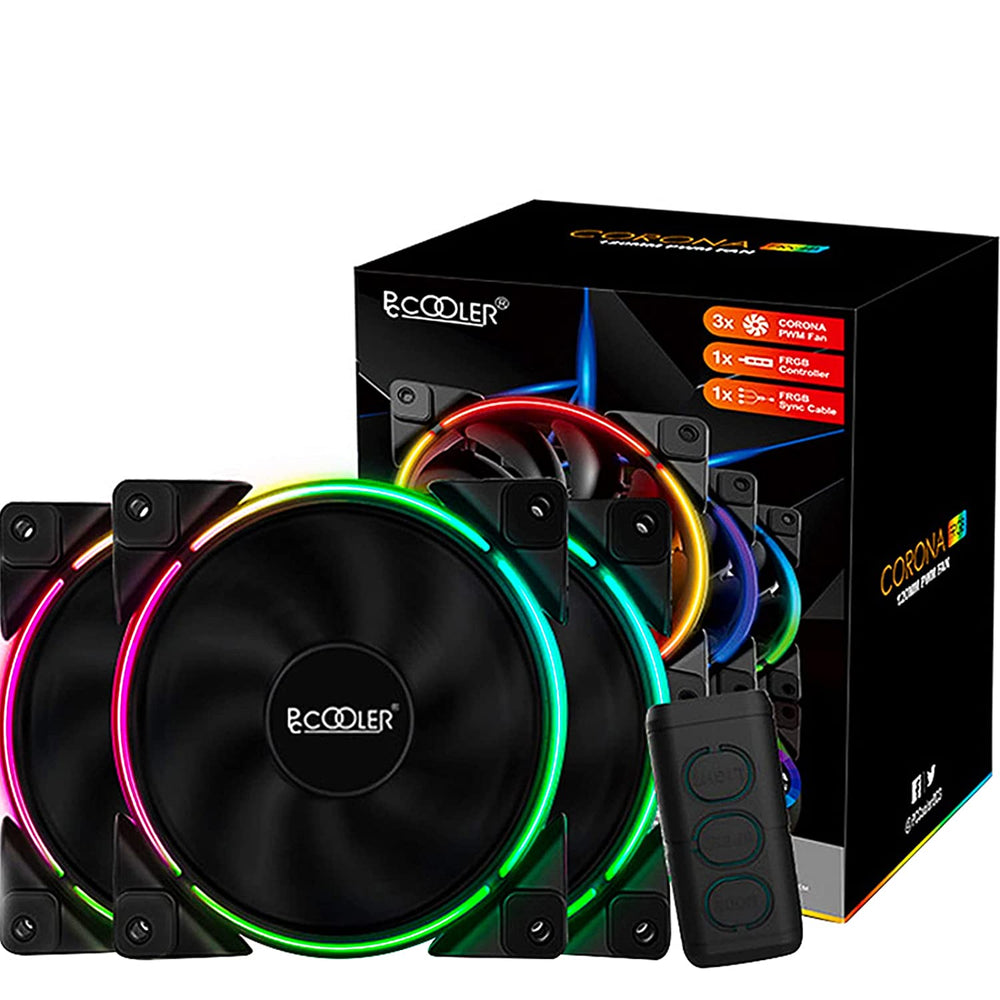 PC COOLER CORONA FRGB 5IN1 KIT WITH RGB CONTROLLER CASE FAN