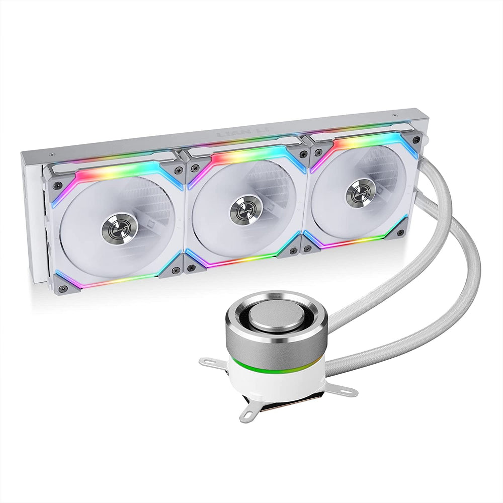 LIAN LI GALAHAD AIO 360 RGB UNI FAN SL120 EDITION WHITE LIQUID COOLER