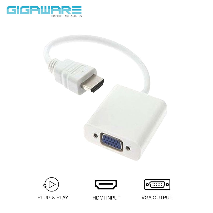 MINI HDMI TO VGA ADAPTOR (WHITE PLASTIC) ADAPTOR