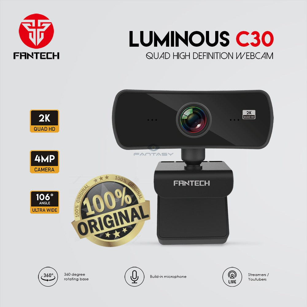 FANTECH LUMINOUS C30 2K 4MP WEBCAM WITH BUILT-IN MIC