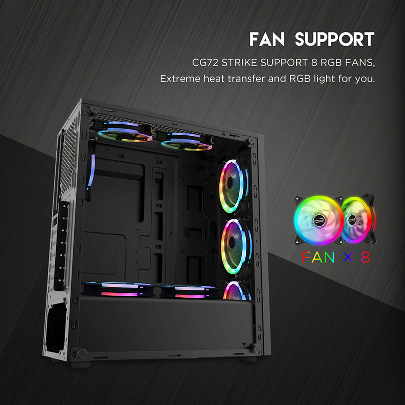 FANTECH STRIKE CG72 MIDTOWER ATX BLACK CASE