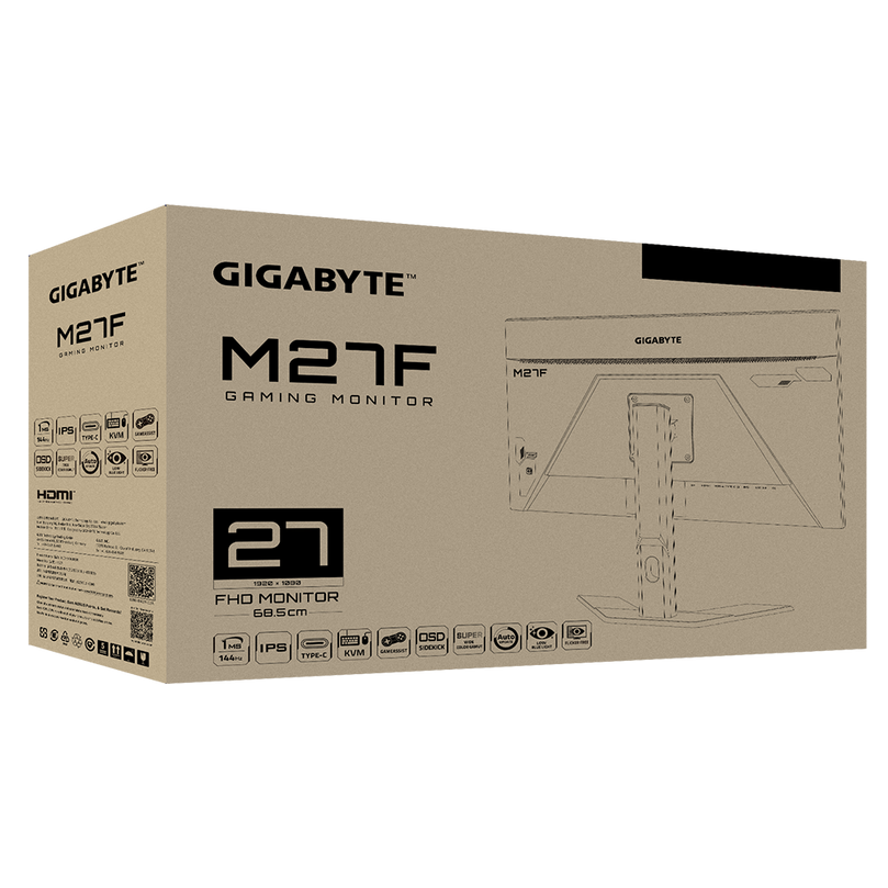 GIGABYTE M27F 27″| KVM FEATURE | 1920 x 1080P FULL HD RESOLUTION GAMING MONITOR