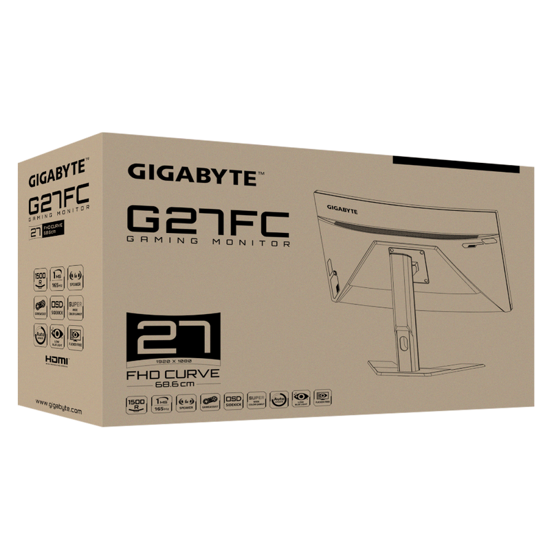 GIGABYTE 27 INCH MODEL GP-G27FC-AP CURVED MONITOR