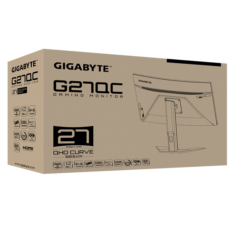 GIGABYTE G27QC 27" 165 HZ 1440P CURVED GAMING MONITOR