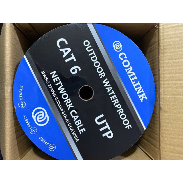 COMLINK C60D-CCA53 305M CAT 6 OUTDOOR WATERPROOF BLACK UTP CABLE