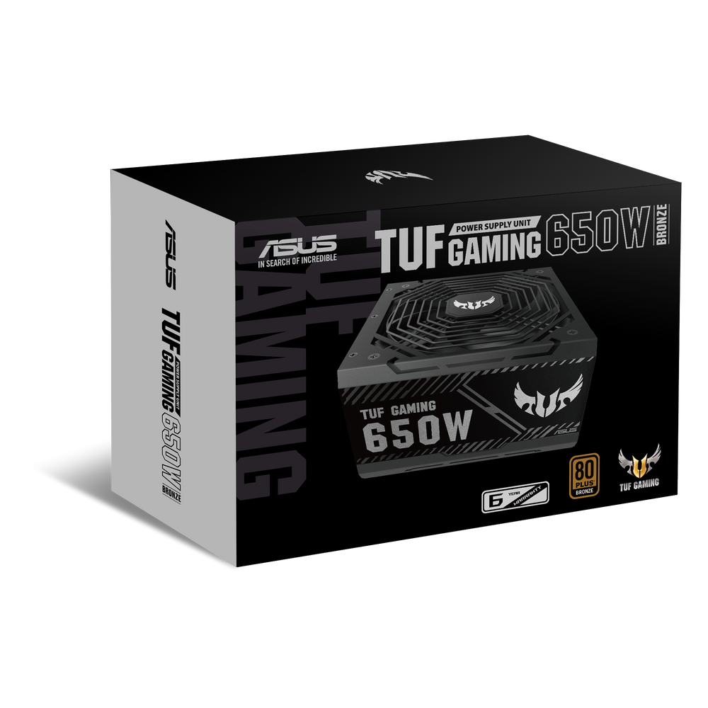 ASUS TUF GAMING 650W BRONZE PSU, 80 PLUS BRONZE CERTIFICATION, 80CM 8-PIN CPU CONNECTOR, 6-YEAR WARRANTY