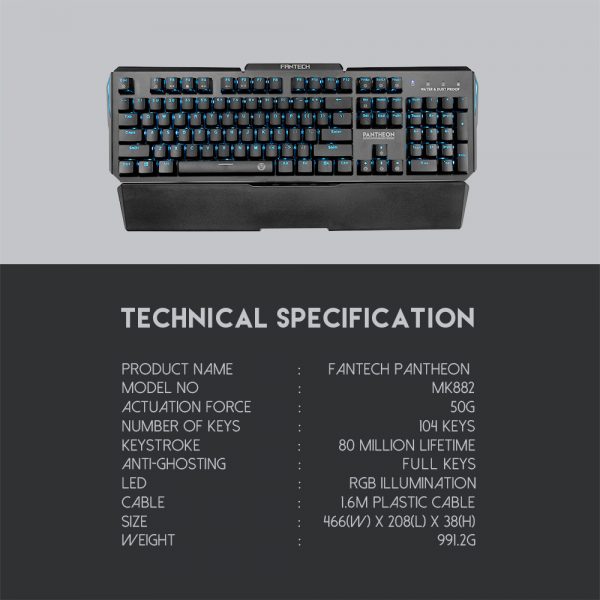 FANTECH MK882 PANTHEON RGB KEYBOARD