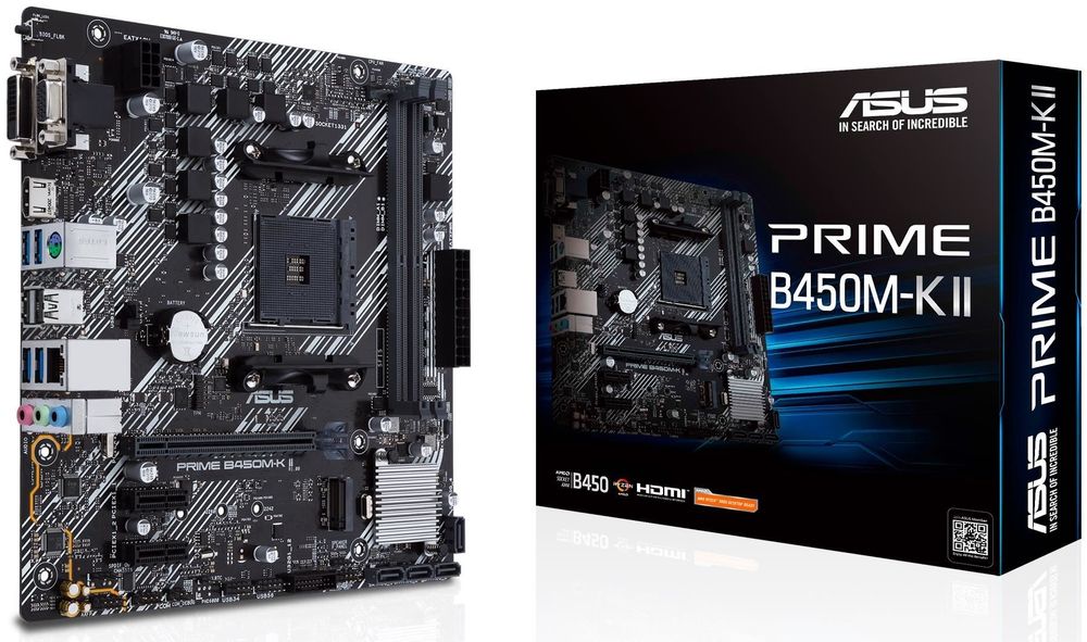 ASUS PRIME B450M-K II VGA/HDMI/DVI DDR4 MOTHERBOARD
