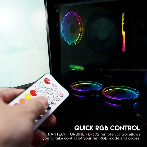 FANTECH FB-302 TYPHOON 3n1 W/ HUB & REMOTE RGB FAN