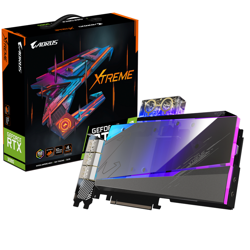 GIGABYTE AORUS GEFORCE RTX 3080 XTREME WATERFORCE 10GB GRAPHICS CARD
