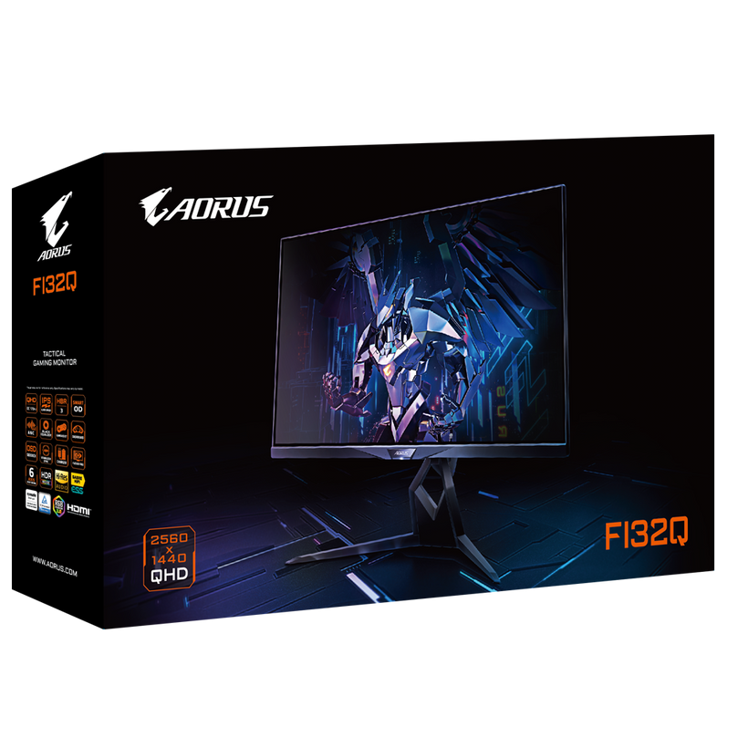 GIGABYTE AORUS GP-FI32Q-AP 31.5" CURVED IPS 165HZ 2560X1440 HDR400 HDMI DP VESA GAMING MONITOR
