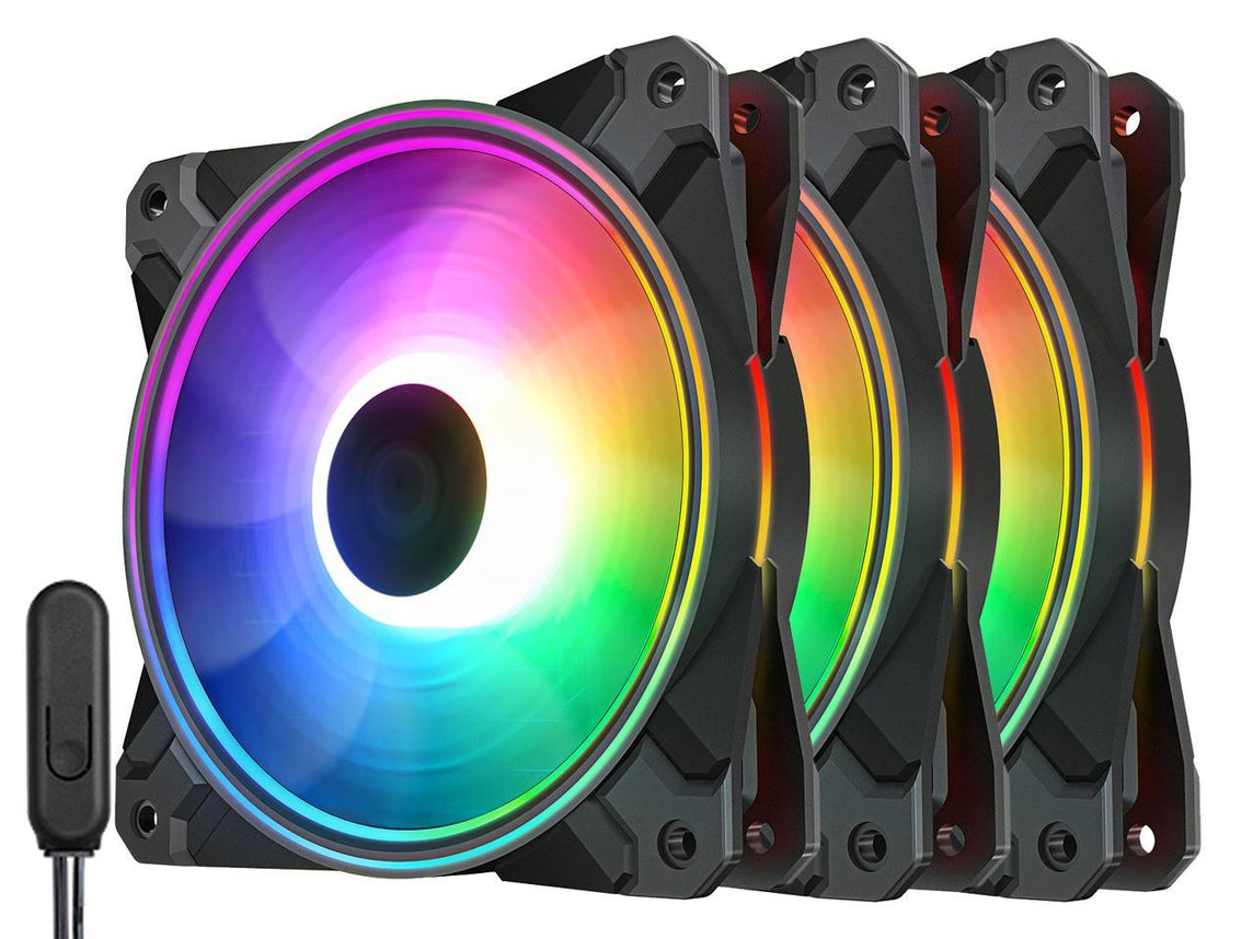 DEEPCOOL CF120 PLUS (3 IN 1) ADDRESSABLE RGB HALO RING PWM FAN