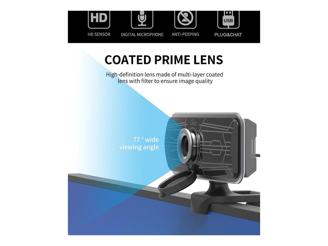 GSOU T16 1080P HD WITH WEBCAM COVER BUILT-IN MICROPHONE | WEB CAMERA