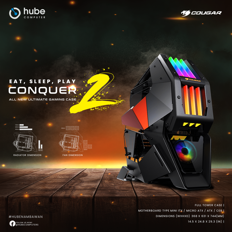 COUGAR CONQUER 2 ATX FULL TOWER GAMING CASE