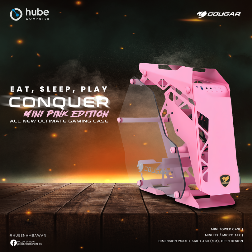 COUGAR CONQUER MINI PINK EDITION GAMING CASE