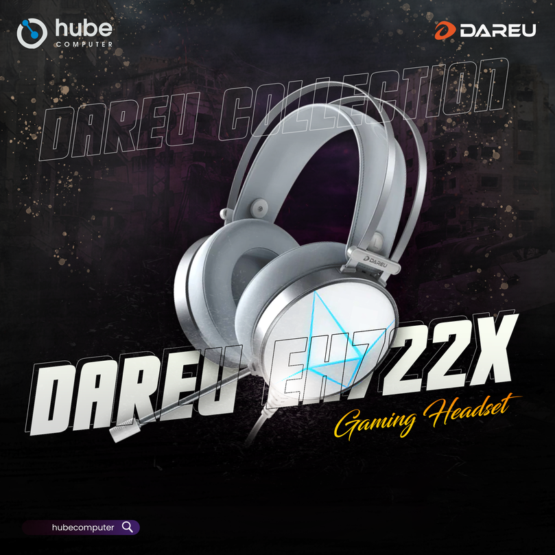 DAREU EH722X MAGIC WHITE+SILVER HEADSET