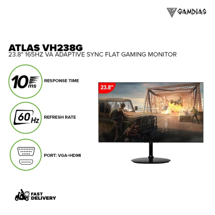 GAMDIAS ATLAS VH238G 23.8" 165HZ VA FLAT MONITOR