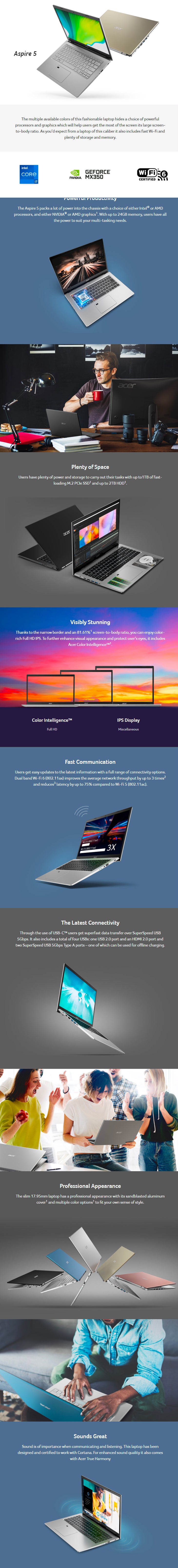 ACER ASPIRE 5 A515-56-77VM (BLACK) 15.6IN FHD, CORE I7-1165G7 LAPTOP