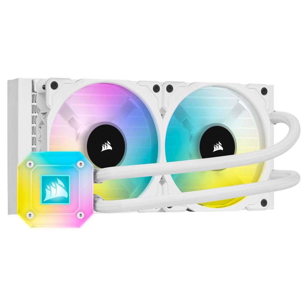 CORSAIR ICUE H100I ELITE CAPELLIX WHITE, 240MM RADIATOR, LIQUID CPU COOLER, WHITE