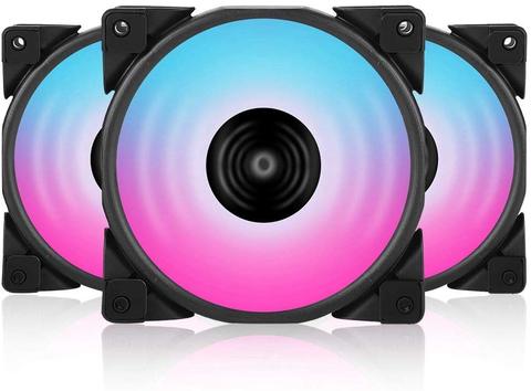 PC COOLER HALO 3-IN-1 FGRB KIT, MULTI COLOR 120MM 4PIN PWM 3 PACK COOL MOON MASTER CASE FAN