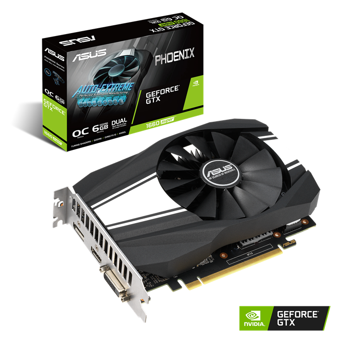 ASUS GEFORCE GTX 1660 SUPER OVERCLOCKED 6GB PHOENIX FAN EDITION HDMI DP DVI GRAPHICS CARD (PH-GTX1660S-O6G)