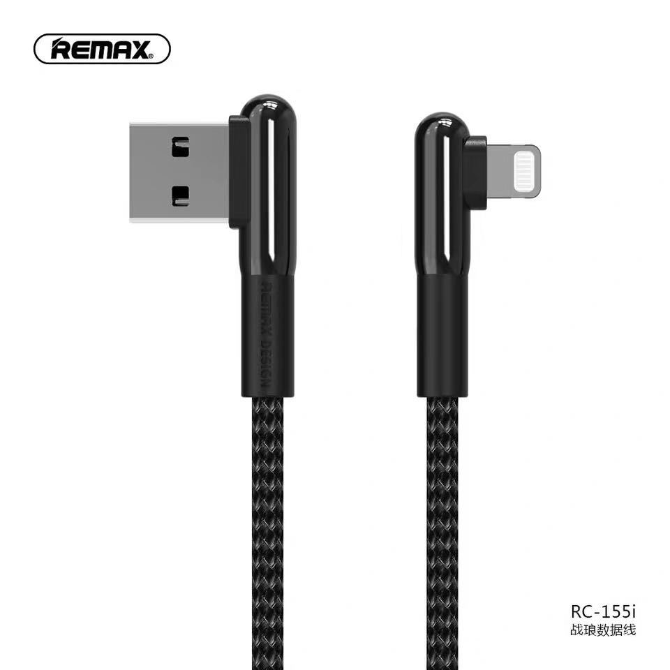 REMAX RC-155I JANLON SERIES 3A FOR IPHONE 1000MM – BLACK DATA CABLE