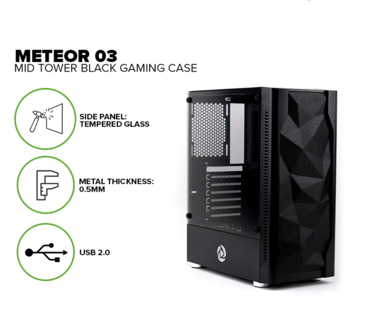 INPLAY METEOR M03 MIDTOWER BLACK CASE