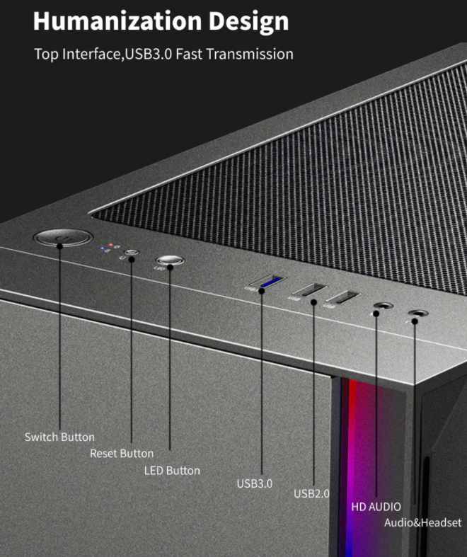 PC COOLER GAME 5 TG MID TOWER CASE FAN