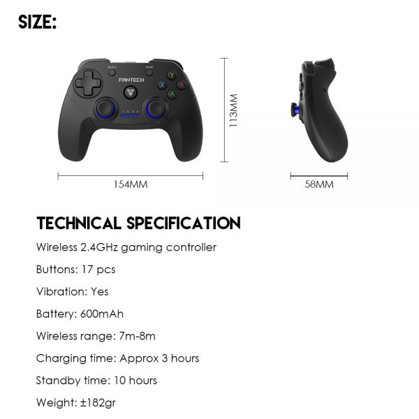 FANTECH WGP12 2.4GHZ WIRELESS CONTROLLER FOR PC&PS3
