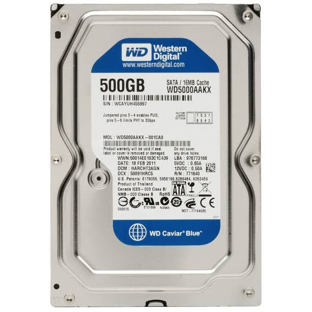 WD BLUE 500GB - 7200 RPM SATA DESKTOP HDD
