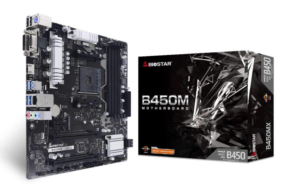 BIOSTAR B450MX AM4 MOTHERBOARD (4 SLOT)