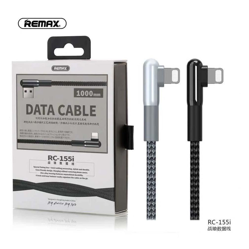 REMAX RC-155I JANLON SERIES 3A FOR IPHONE 1000MM – BLACK DATA CABLE
