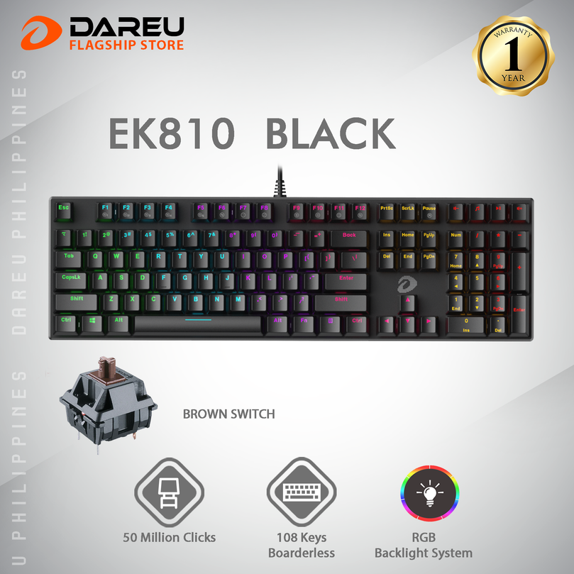 DAREU EK810 BLACK MECHANICAL GAMING KEYBOARD