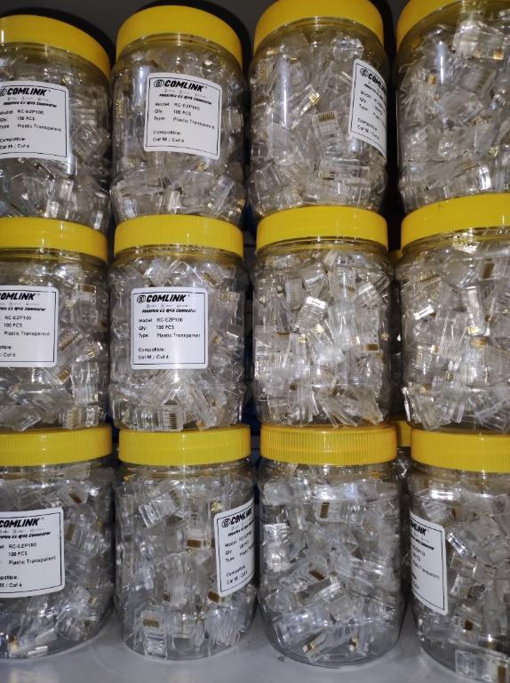 COMLINK RC-EZP100 RJ45 PASS THRU PLASTIC (100 PCS/BOTTLE)