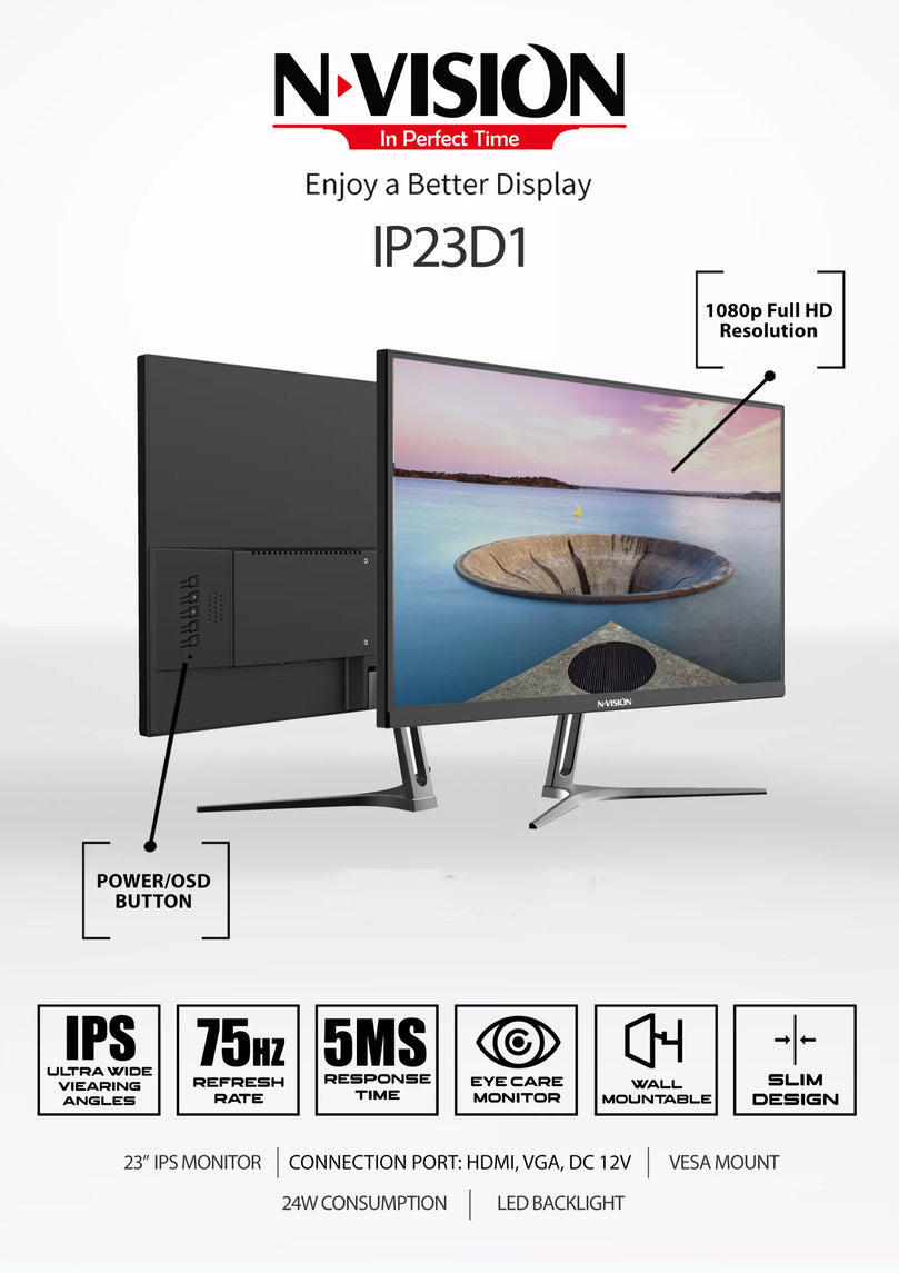 NVISION IP23D1 23 INCH IPS MONITOR