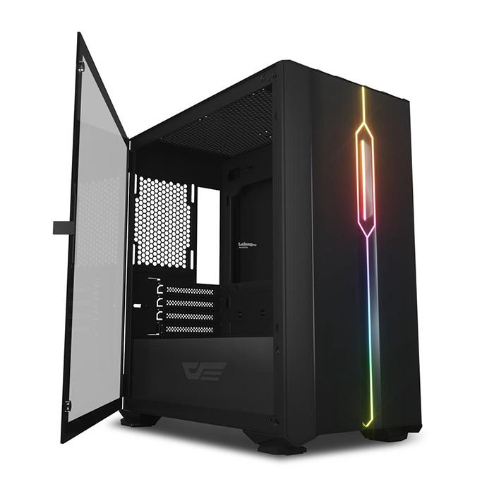 DARKFLASH DLM23 BLACK DOOR OPENING TEMPERED GLASS GAMING CASE