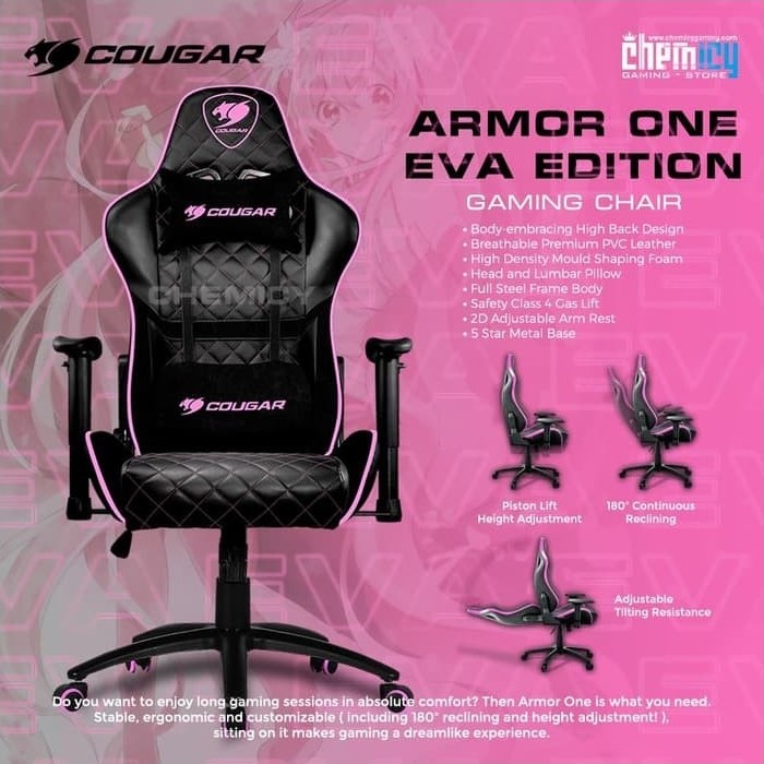 COUGAR ARMOR ONE EVA/ADJUSTABLE DESIGN/BLACK-PINK GAMING CHAIR