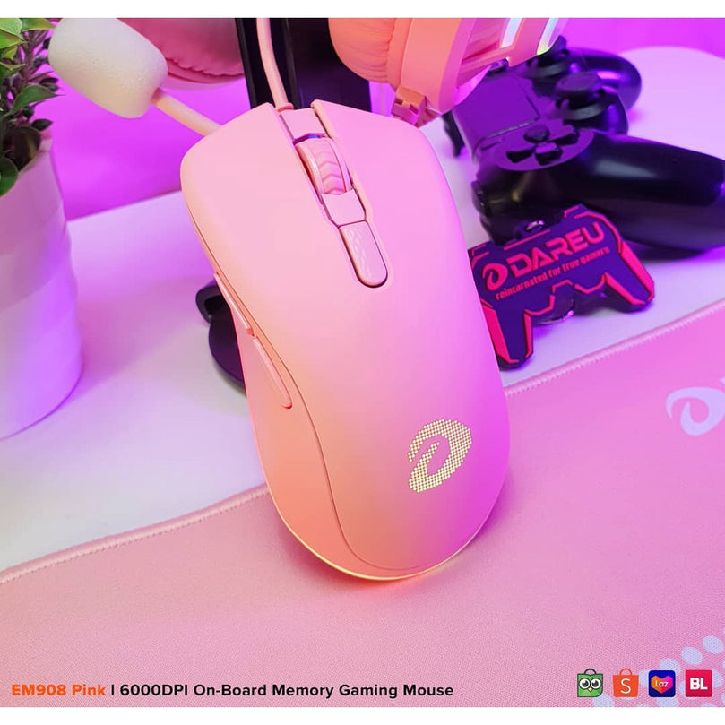DAREU VICTOR EM908 E-SPORTS PINK MOUSE