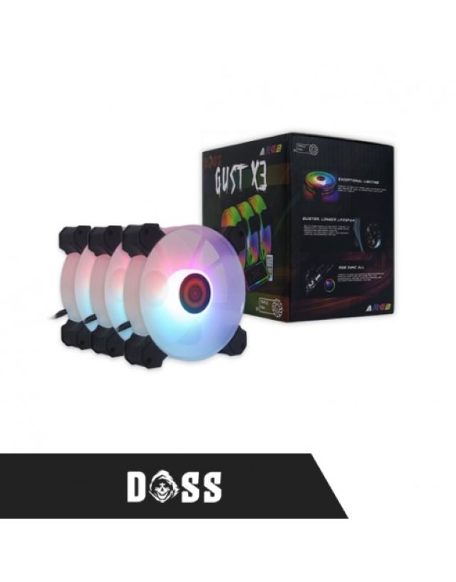 DOSS GUST X3 3IN1 RGB FAN W/ HUB