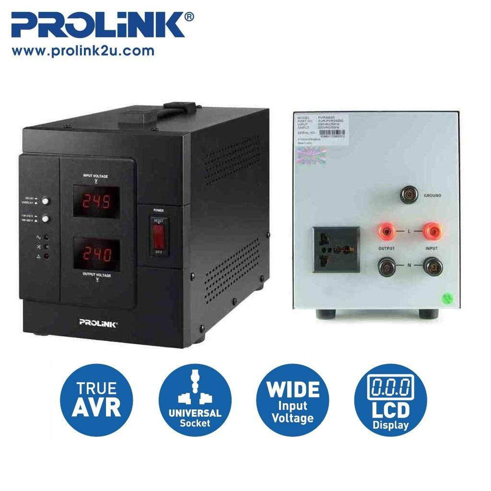 PROLINK PVR3000D 3KVA/2400W AUTOMATIC VOLTAGE REGULATOR UPS