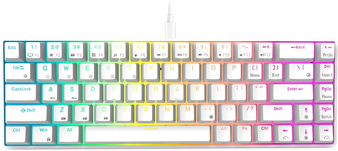 ROYAL KLUDGE RK G68 , 2.4GHZ WIRELESS/BLUETOOTH5.1/WIRED 65% MECHANICAL KEYBOARD