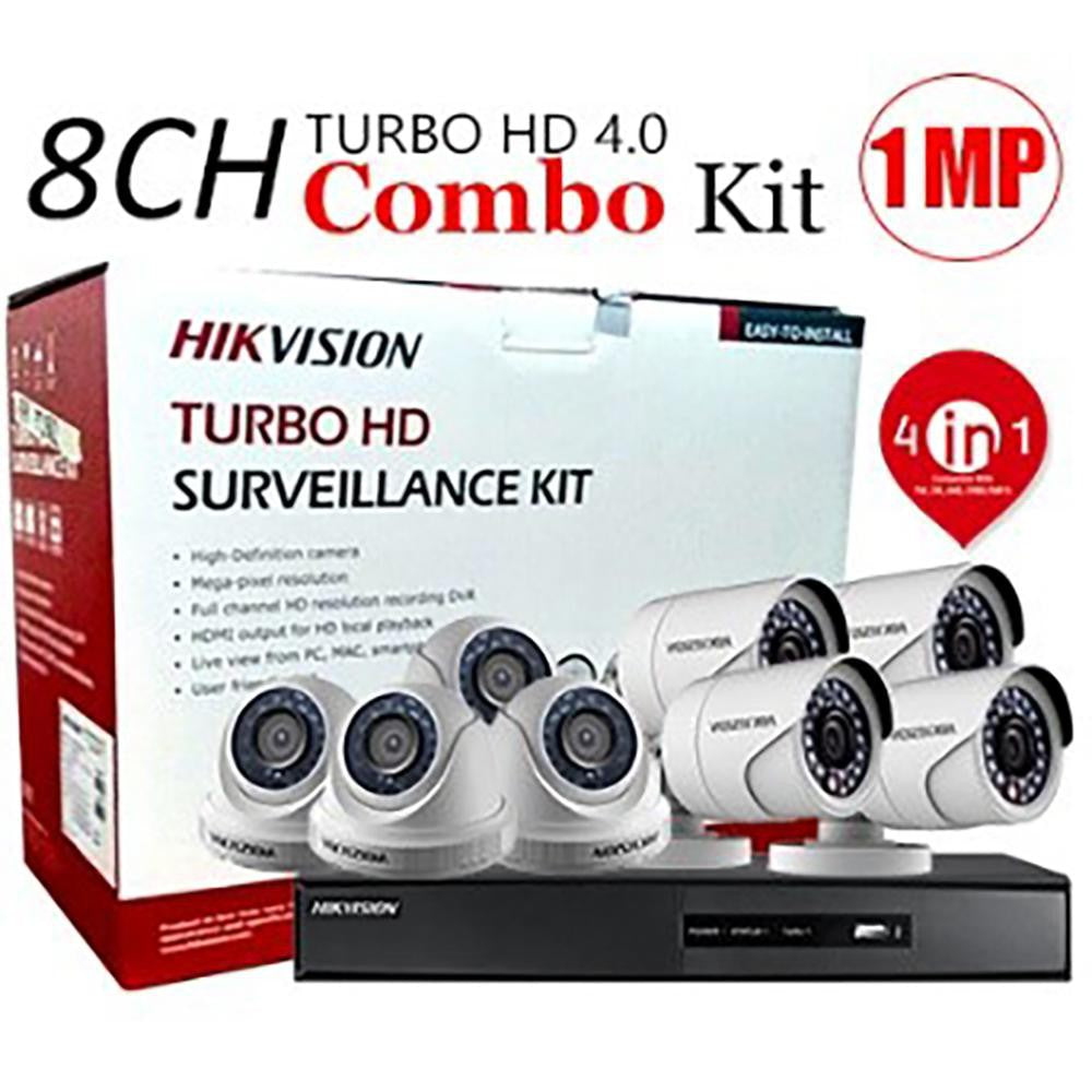 HIKVISION TVI-8CH4D4B 8 CHANNEL 1MP (4 DOME 4 BULLET) CCTV KIT