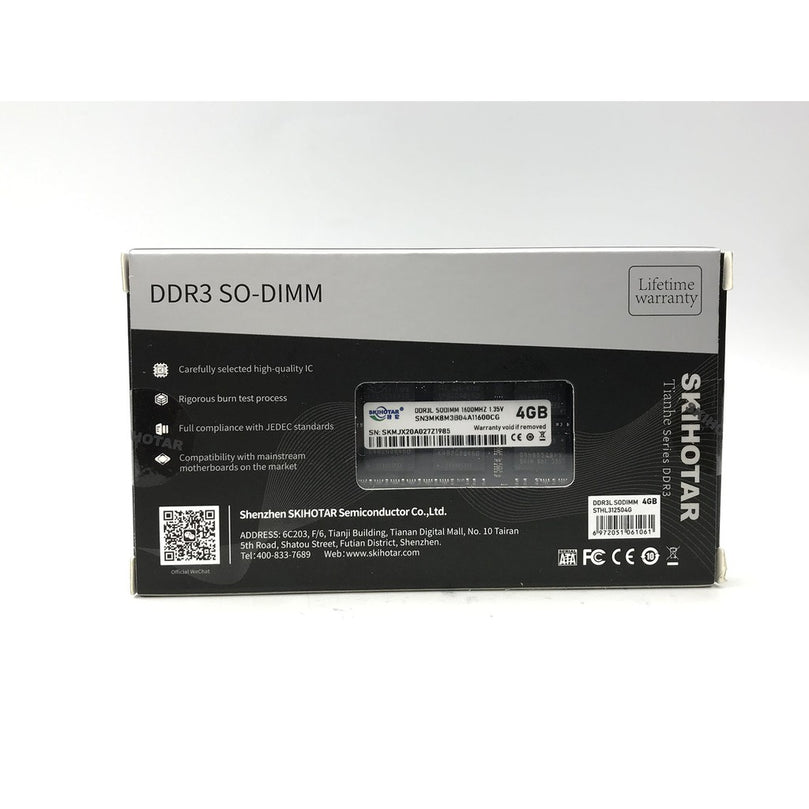 SKIHOTAR 4GB DDR3 1600MHZ LAPTOP MEMORY