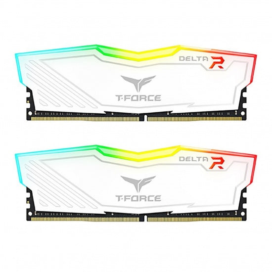 TEAMGROUP T-FORCE DELTA RGB TWIN WHITE 16GB(2X8GB) DDR4 3200MHZ CL16 DESKTOP MEMORY