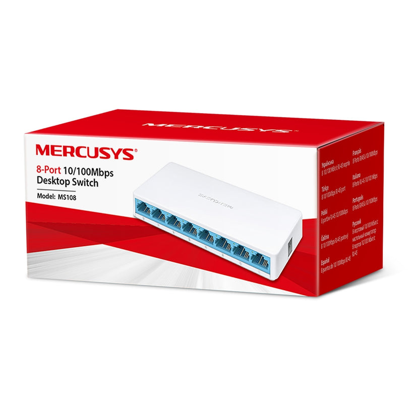 MERCUSYS MS-108 8-PORT 10/100MBPS DESKTOP SWITCH HUB