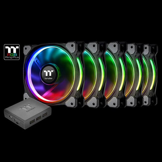 THERMALTAKE RIING TRIO 14CM RGB 256 COLORS RADIATOR FAN TT PREMIUM ED. 3-FAN PACK RGB FAN
