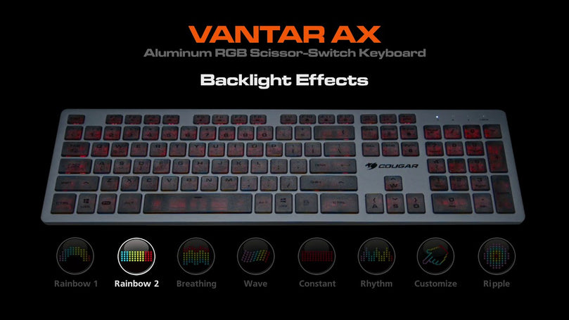 COUGAR VANTAR AX ALUMINUM RGB SCISSOR SWITCH MECHANICAL KEYBOARD