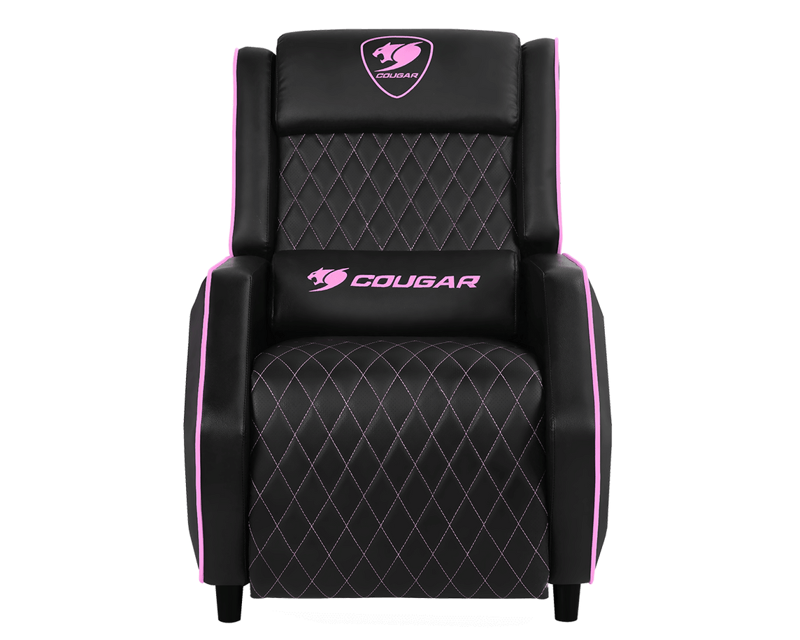 COUGAR RANGER EVA – BLACK/PINK | RECLINER SYSTEM 95°~160° | HEADREST + LUMBAR | BREATHABLE PREMIUM PVC LEATHER GAMING SOFA