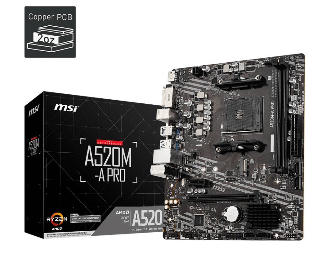 MSI A520M-A PRO GAMING MOTHERBOARD